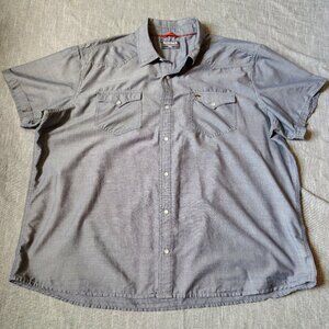 Simms Shirt Size XL Short Sleeve Pearl Snap Button Down Performance Fishing